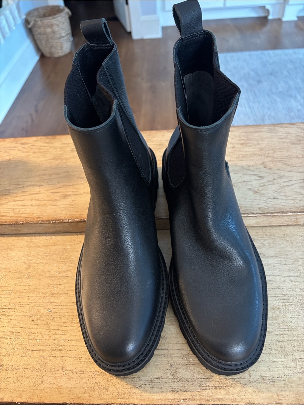 Dolce Vita Black Leather Chelsea Ankle Boots